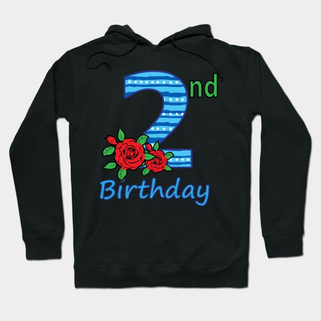 2nd Flower - 2nd Birthday - Flower - Floral - Birthday Hoodie by lunamoonart